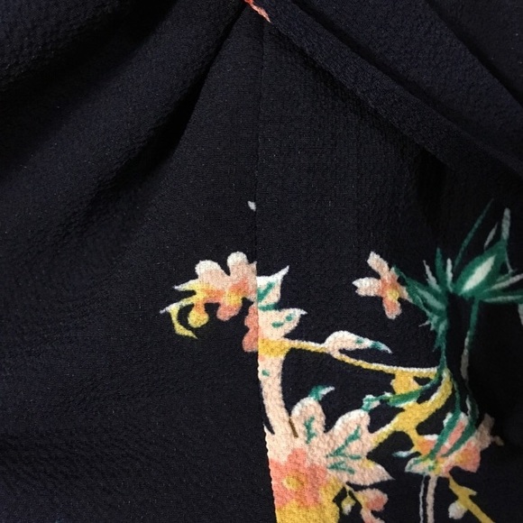 Navy Floral Print Tie Dress - Picture 5 of 7